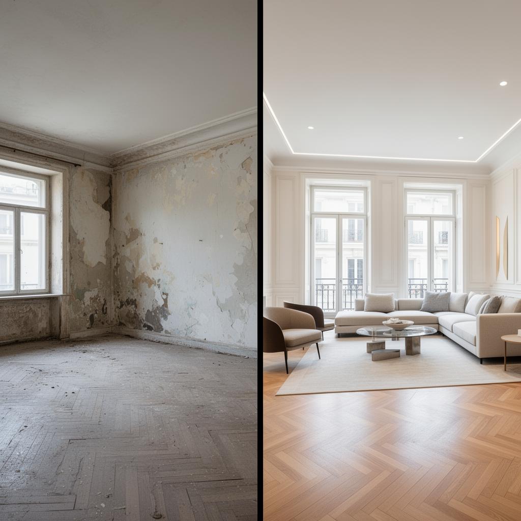 apartment renovation Lancy before after
