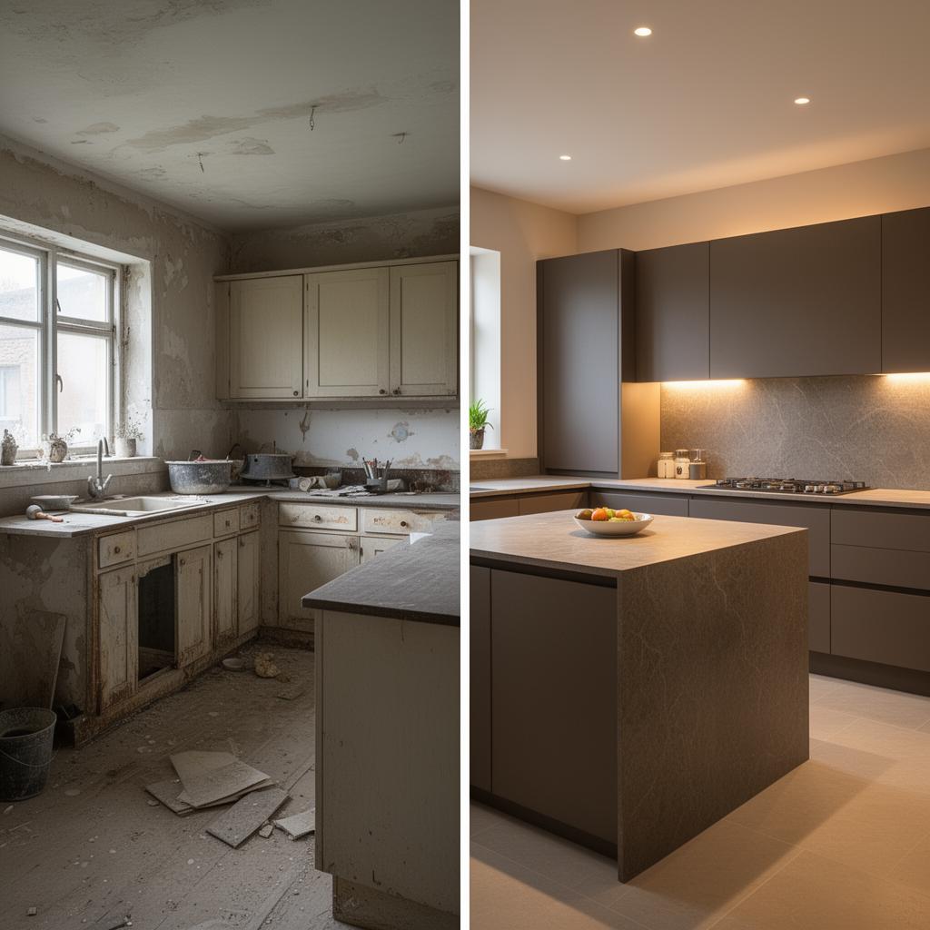 kitchen renovation Carouge before after